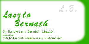 laszlo bernath business card