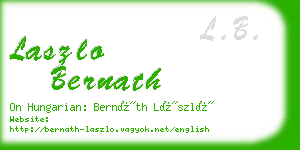 laszlo bernath business card